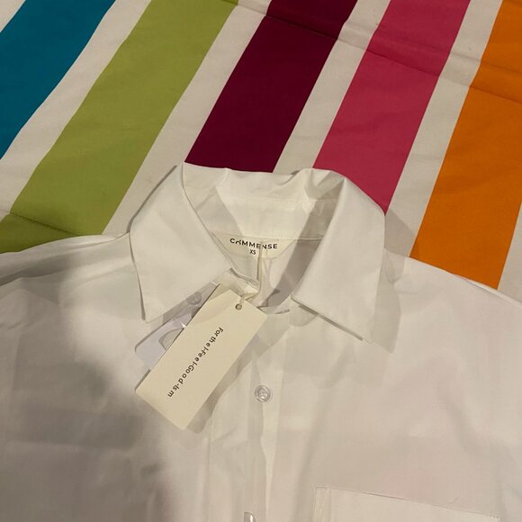 NWT Classic White Oversized Button-Down Shirt | Timeless Wardrobe Staple XS - Picture 5 of 9